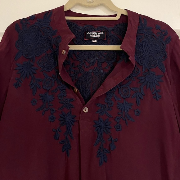 Johnny Was Miloqui Trapeze Silk Embroidered Tunic Dress - Picture 4 of 8